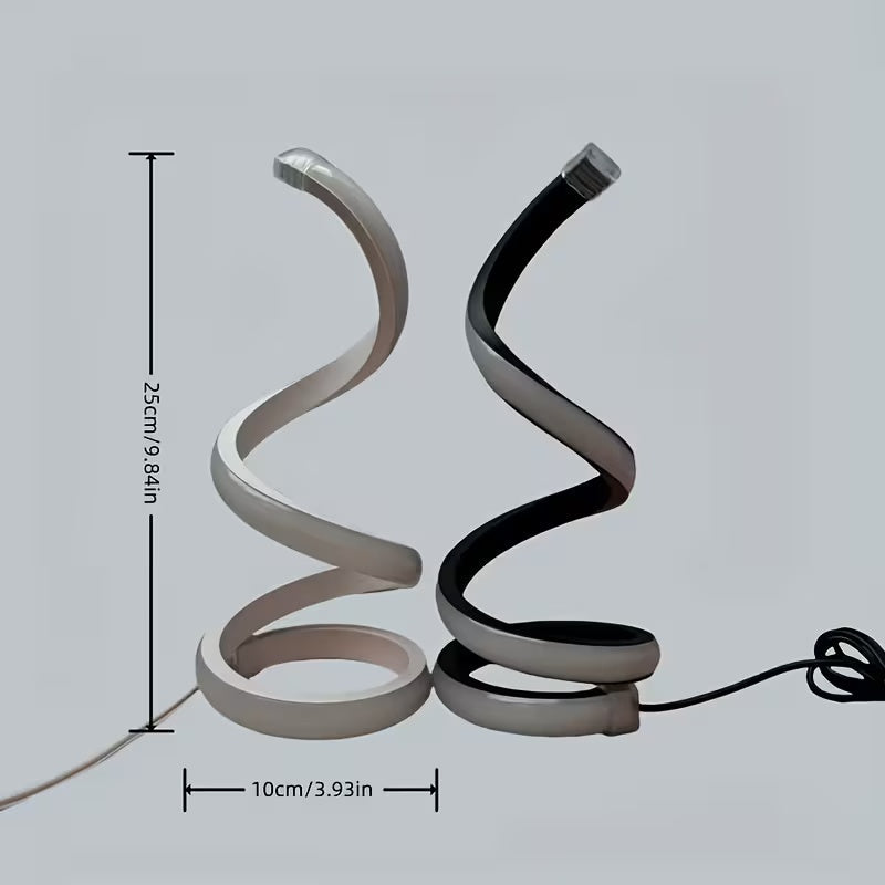 2Pcs Creative Spiral Three-Color Adjustable LED Desk Lamp. Three-Color Dimming. Soft Lighting. Eye-Friendly And Comfortable. Suitable For Bedroom. Living Room. Bathroom. And Home Decor. USB-Powered