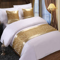 High grade and simple modern Chinese luxury gold bed cover. bed end cushion and pillow case